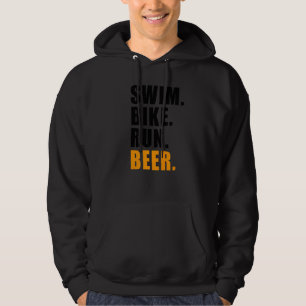 Swim Bike run Beer Triathlete Triathlon Sport Mann Hoodie