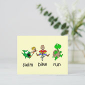 Swim Bike Run Briefkaart (Staand voorkant)