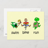 Swim Bike Run Briefkaart (Voorkant / Achterkant)