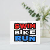 Swim Bike Run Briefkaart (Staand voorkant)
