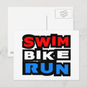 Swim Bike Run Briefkaart (Voorkant / Achterkant)