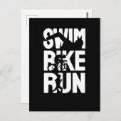Swim Bike Run Briefkaart (Voorkant / Achterkant)