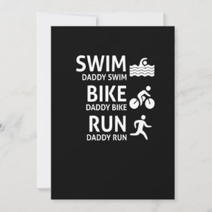 Swim Bike Run Dad - Funny Triathlon Dad T-Shirt Save The Date