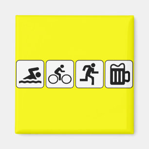 Swim Bike run Drink Magneet