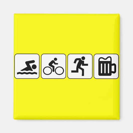 Swim Bike run Drink Magneet (Voorkant)