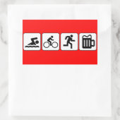 Swim Bike run Drink Rechthoekige Sticker (Tas)