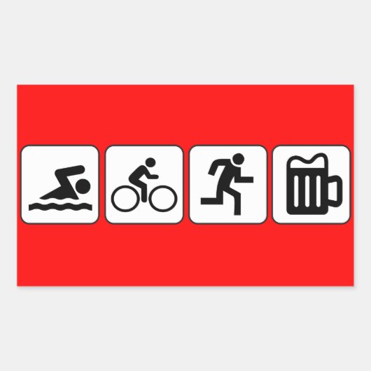 Swim Bike run Drink Rechthoekige Sticker (Voorkant)