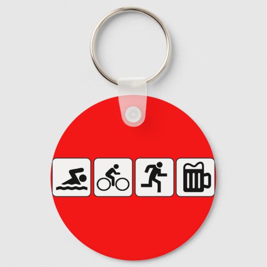 Swim Bike run Drink Sleutelhanger (Voorkant)