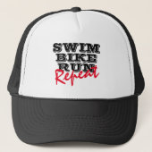 Swim Bike Run - Herhaling Triathlon Trucker Hat Trucker Pet (Voorkant)