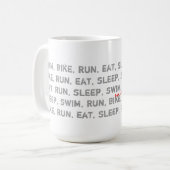 Swim, Bike, run - ik ben een triatleet - koffie-Mo Koffiemok (Voorkant links)