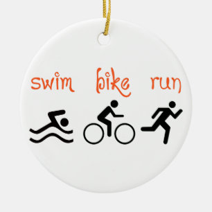 Swim Bike Run Keramisch Ornament