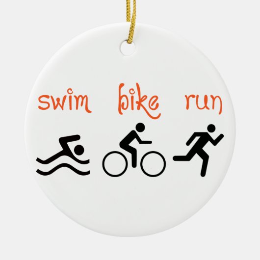Swim Bike Run Keramisch Ornament (Voorkant)