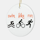 Swim Bike Run Keramisch Ornament (Links)