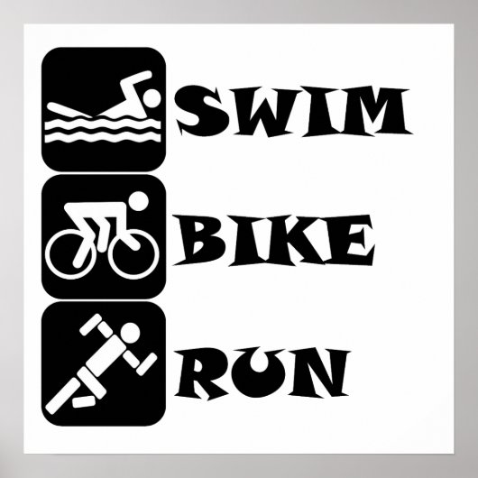 Swim Bike Run Poster (Voorkant)