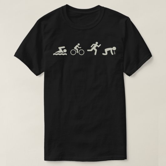 Swim Bike Run Puke T-shirt (Design voorkant)