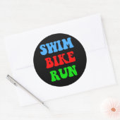 Swim Bike Run Ronde Sticker (Envelop)