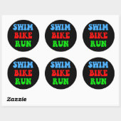 Swim Bike Run Ronde Sticker (Vel)