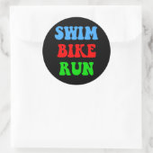 Swim Bike Run Ronde Sticker (Tas)