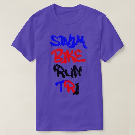 Swim Bike Run Tri 2 T-shirt (Design voorkant)