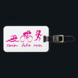 Swim Bike Run Tri Girl Bagagelabel<br><div class="desc">Swim Bike Run Triathlon voor vrouwen.</div>