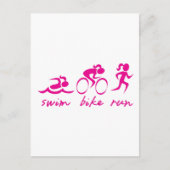 Swim Bike Run Tri Girl Briefkaart (Voorkant)