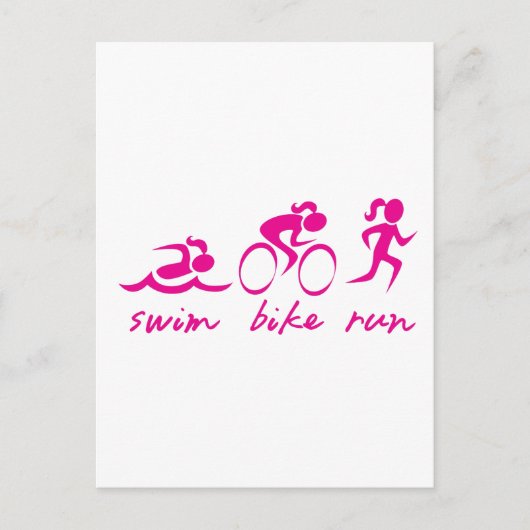 Swim Bike Run Tri Girl Briefkaart (Voorkant)