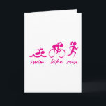 Swim Bike Run Tri Girl Kaart<br><div class="desc">Swim Bike Run Triathlon voor vrouwen.</div>