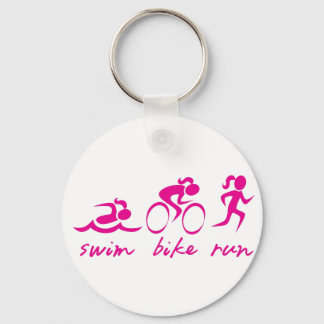 Swim Bike Run Tri Girl Sleutelhanger