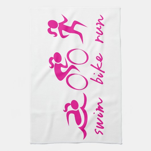 Swim Bike Run Tri Girl Theedoek (Verticaal)