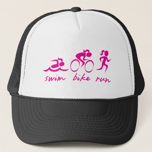 Swim Bike Run Tri Girl Trucker Pet (Voorkant)