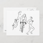 Swim Bike Run Triathlon Briefkaart (Voorkant / Achterkant)