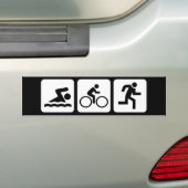 Swim, Bike, Run - Triathlon Bumpersticker (Op auto)