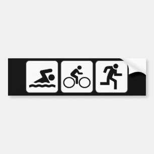 Swim, Bike, Run - Triathlon Bumpersticker