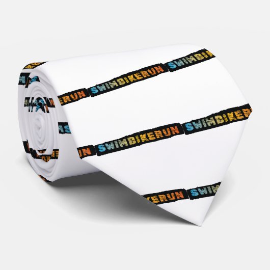 Swim Bike run, triathlon, cool design Stropdas (Opgerold)