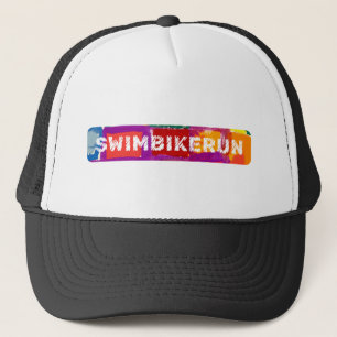 Swim Bike run, triathlon, cool design Trucker Pet