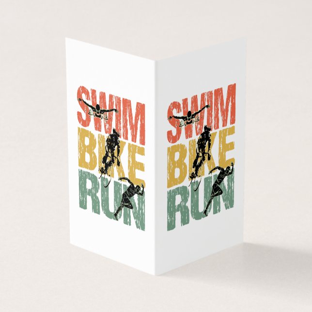Swim Bike run -  Triathlon Kaart (Buitenkant)