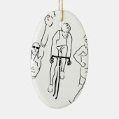 Swim Bike Run Triathlon Keramisch Ornament (Rechts)