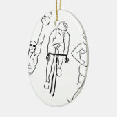 Swim Bike Run Triathlon Keramisch Ornament (Links)