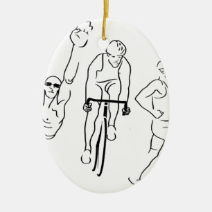 Swim Bike Run Triathlon Keramisch Ornament