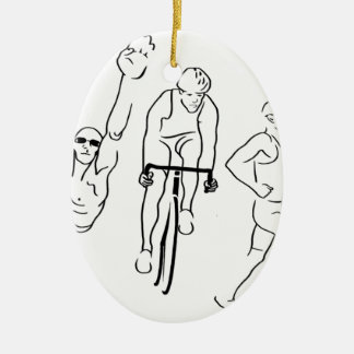 Swim Bike Run Triathlon Keramisch Ornament