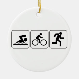 Swim, Bike, Run - Triathlon Keramisch Ornament