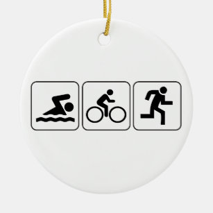 Swim, Bike, Run - Triathlon Keramisch Ornament