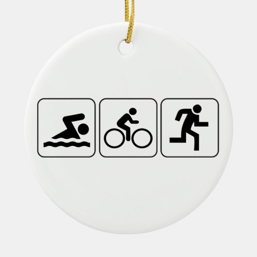 Swim, Bike, Run - Triathlon Keramisch Ornament (Voorkant)