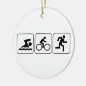 Swim, Bike, Run - Triathlon Keramisch Ornament (Links)
