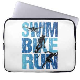 Swim Bike run -  Triathlon Laptop Sleeve