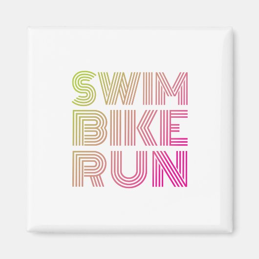 Swim Bike Run, Triathlon Magneet (Voorkant)