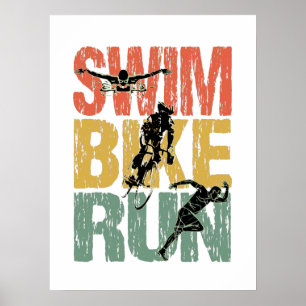 Swim Bike run -  Triathlon Poster