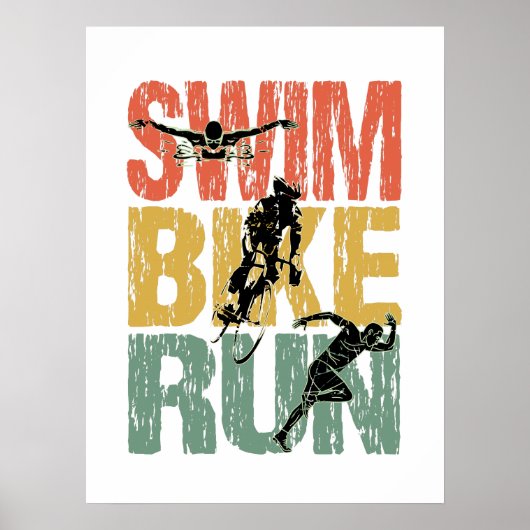 Swim Bike run -  Triathlon Poster (Voorkant)