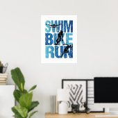 Swim Bike run -  Triathlon Poster (Thuiskantoor)