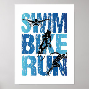 Swim Bike run -  Triathlon Poster